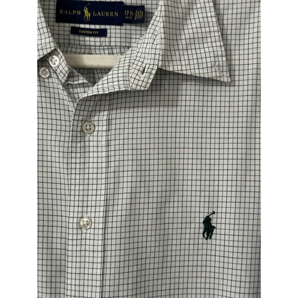 Ralph Lauren Mens 17 1/2 Custom Fit Long Sleeve Purple Check Button Up Pony - Picture 4 of 6